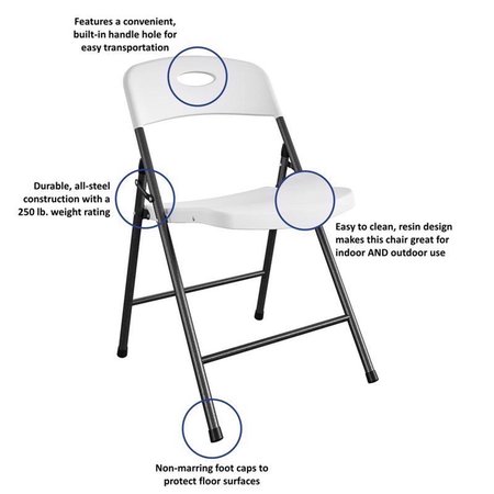 Cosco White Folding Chair 14-833-WSP4